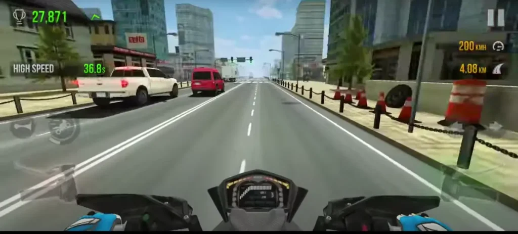 visual graphics in traffic riding racing game